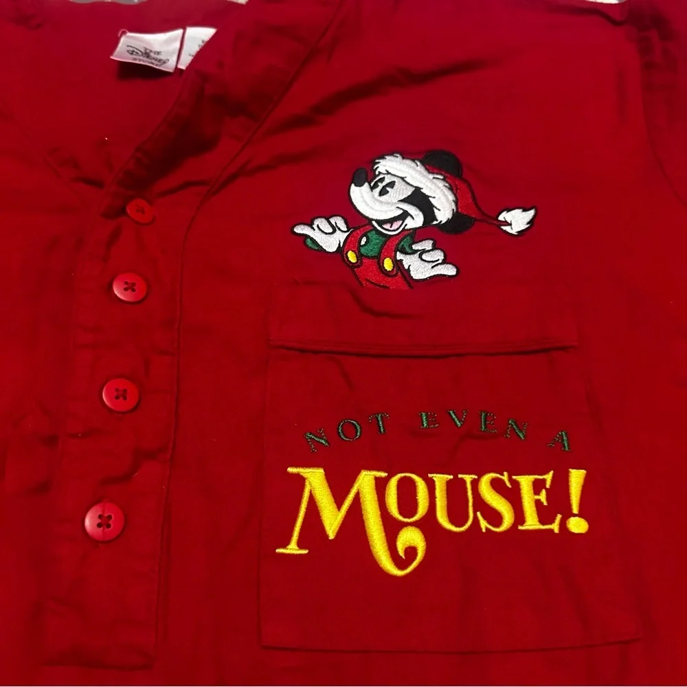 Disney Store Red  Holiday Nightgown Mickey Mouse Cotton Apparel one size - Picture 4 of 7